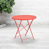 Flash Furniture CO-4-RED-GG 30" Folding Patio Table in Coral